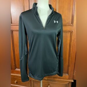 Under Armour Cold Gear Women’s Size Small 1/4 Zip Black Reflective Lined Long Sl